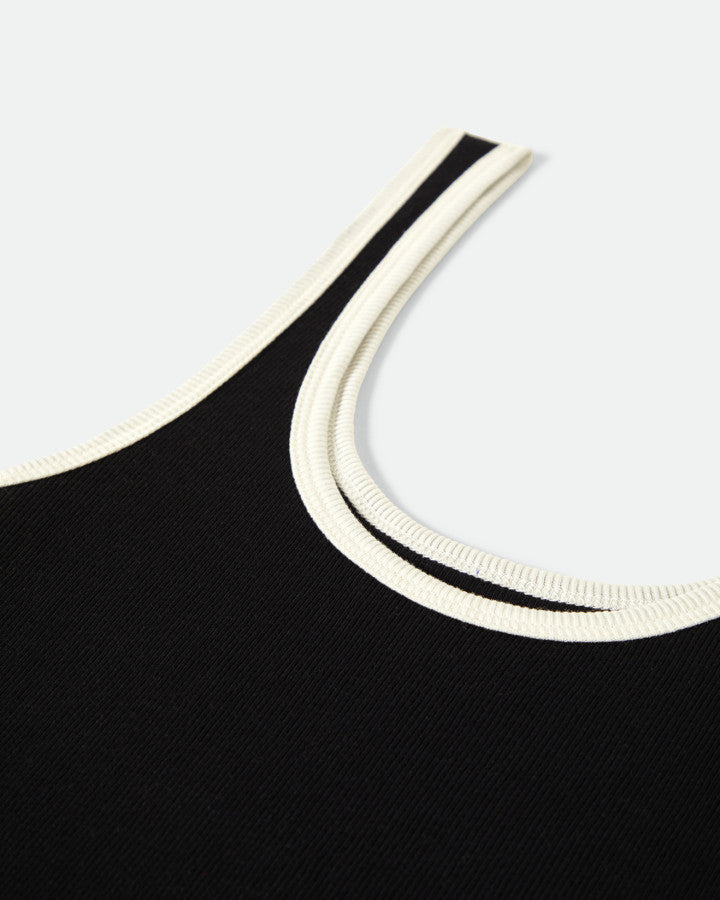 Brixton Ringer Organic A-Tank in BLACK/OFF WHITE