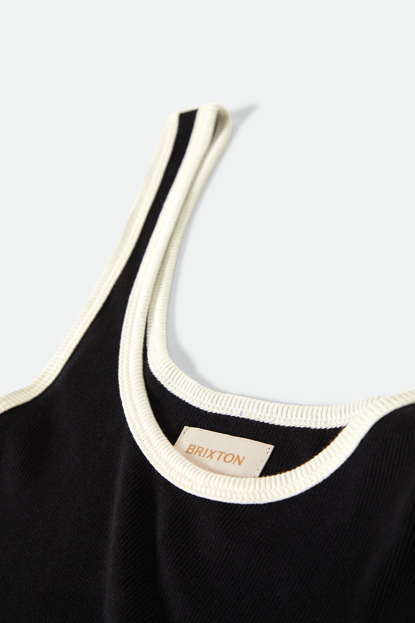 Brixton Ringer Organic A-Tank in BLACK/OFF WHITE