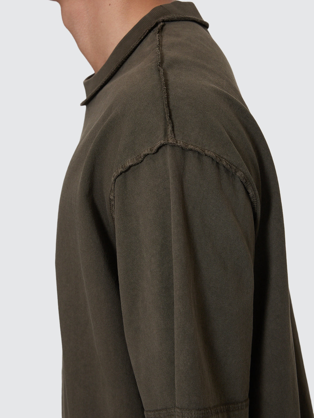 Thrills Co Rose Brigade Box Fit Oversize Cropped Tee - Olive Night in Olive Night