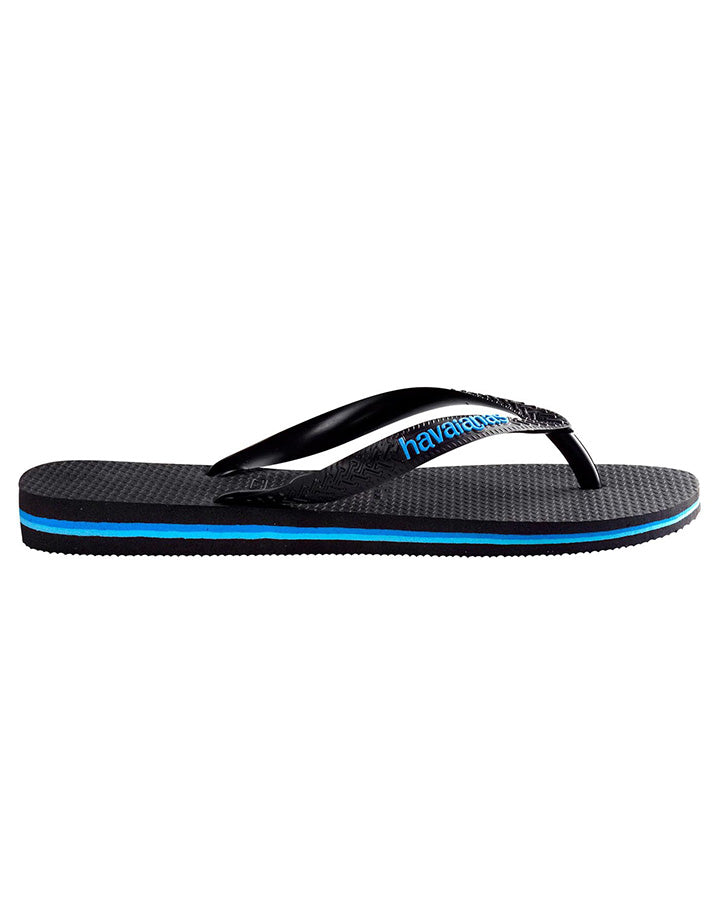 Havaianas Rubber Logo Black/Blue in Black