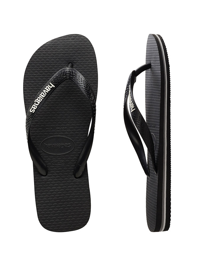 Havaianas Rubber Logo Black/Glacial White in Black