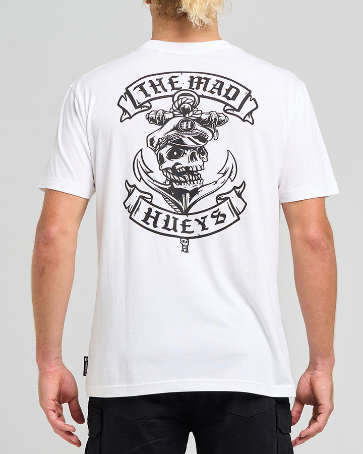 The Mad Hueys Sailor Anchor | Ss Tee - White in WHITE