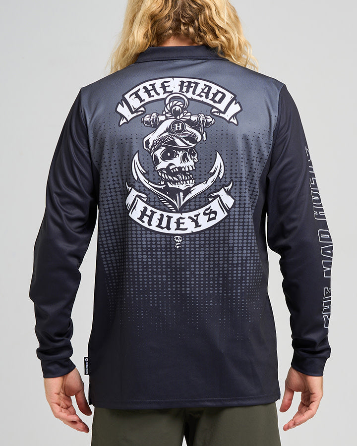 The Mad Hueys Sailor Anchor | Upf 50+ Fishing Jersey - Charcoal in CHARCOAL