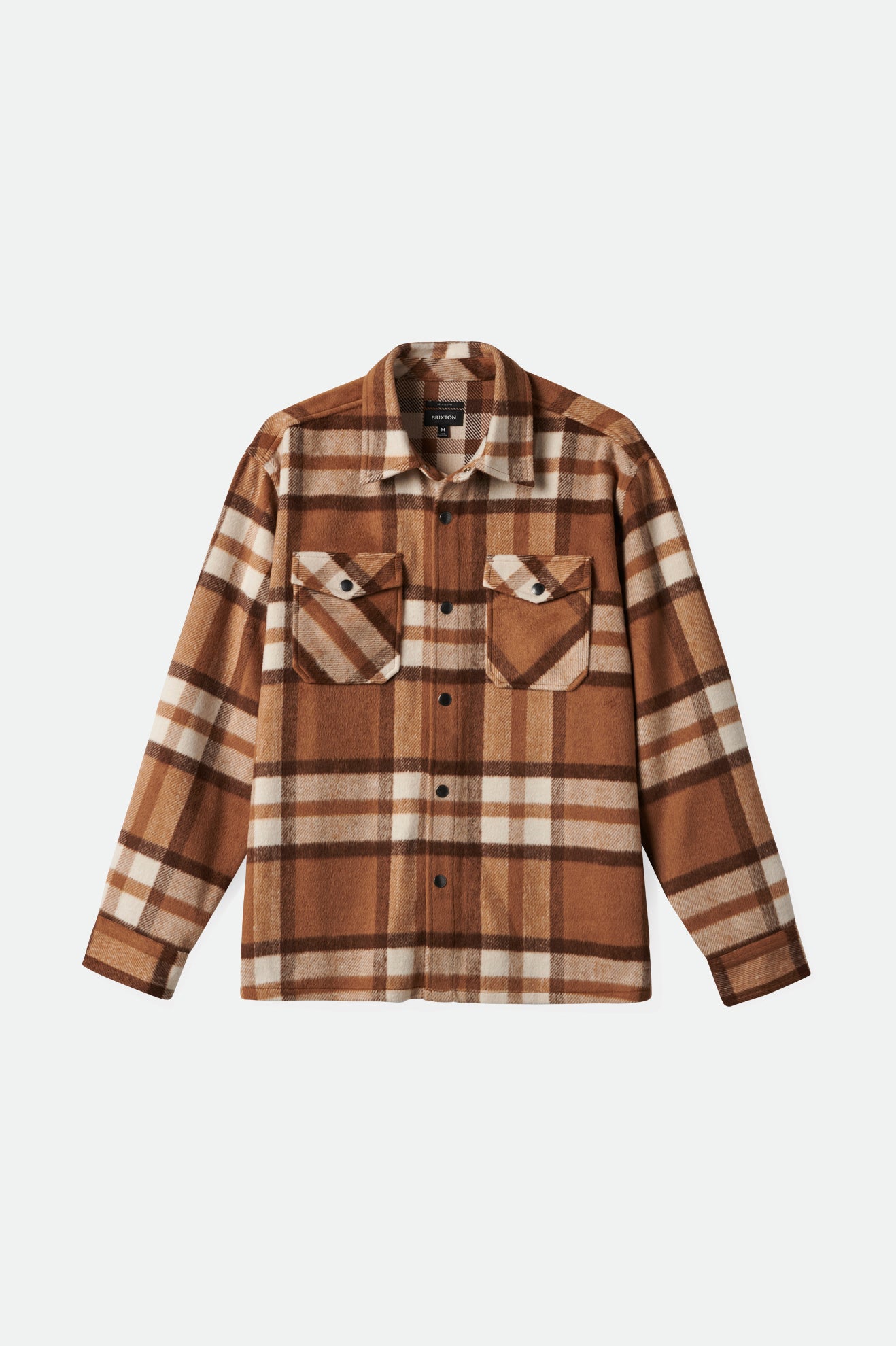 Brixton Selden Soft Brushed Flannel in TAN/BISON