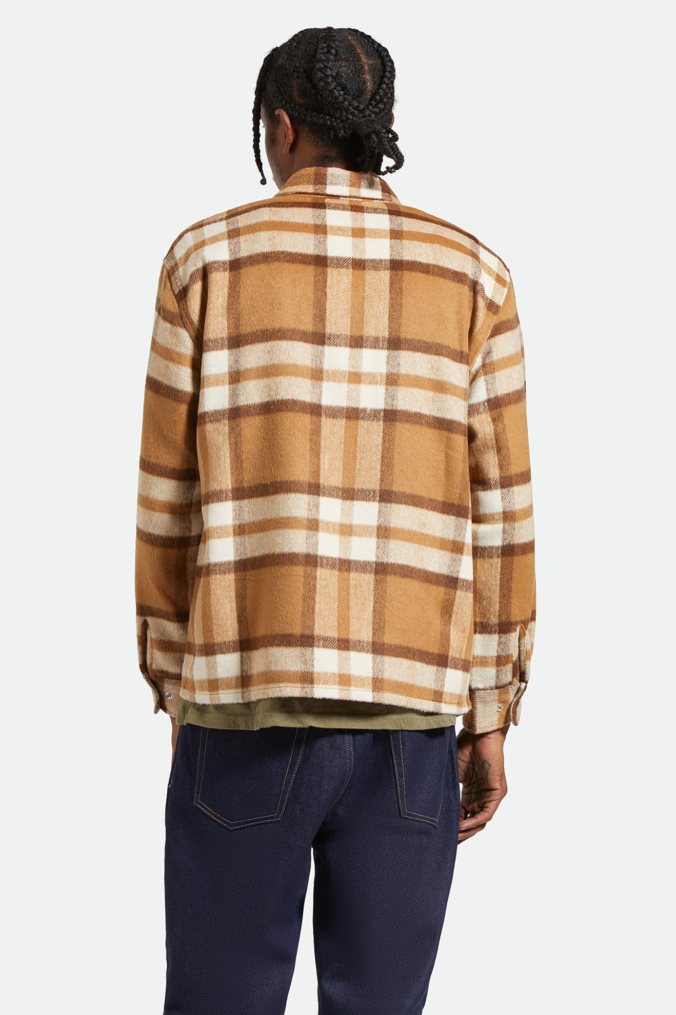 Brixton Selden Soft Brushed Flannel in TAN/BISON