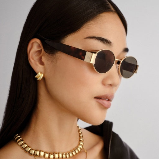 Le Specs Mars Ii in GOLD / DARK TORT