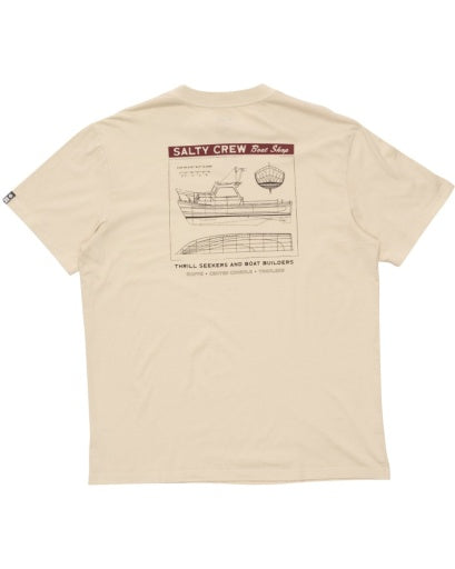 Salty Crew Boat Shop Vintage Ss Tee in SAND