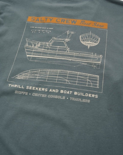 Salty Crew Boat Shop Classic Ls Tee in STORM