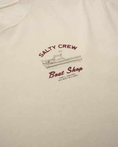Salty Crew Boat Shop Vintage Ss Tee in SAND