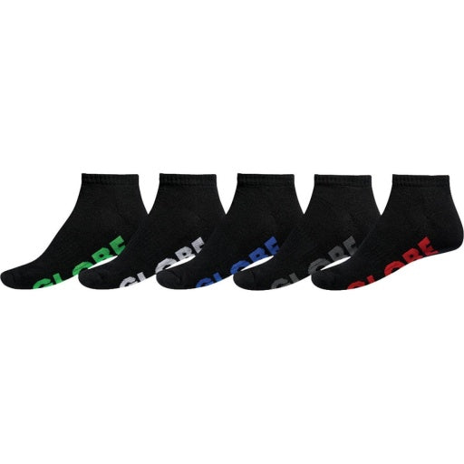 Globe Large Stealth Ankle Sock 5pack in BLACK