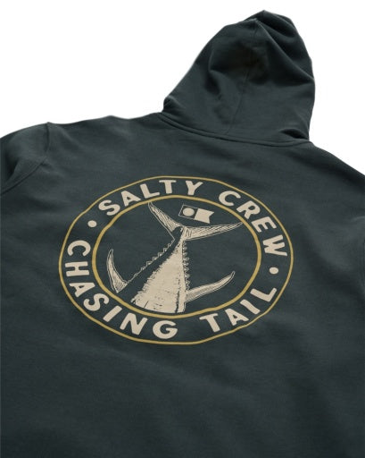 Salty Crew Tailgate Zip Fleece Hood in COAL