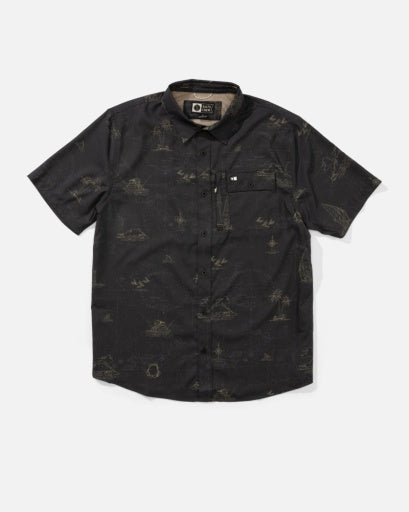 Salty Crew Helmsman Uv Button Up in PHANTOM