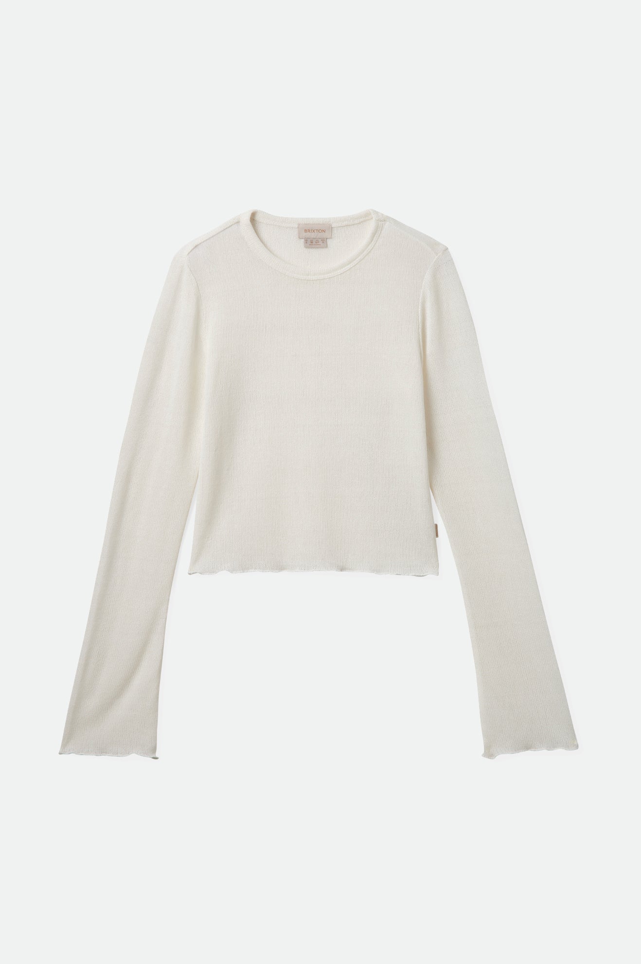 Brixton Sheer Knit Top Long Sleeve in OFF WHITE
