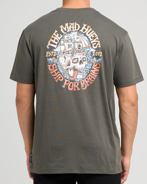 The Mad Hueys Ship For Brains | Ss Tee in CHARCOAL