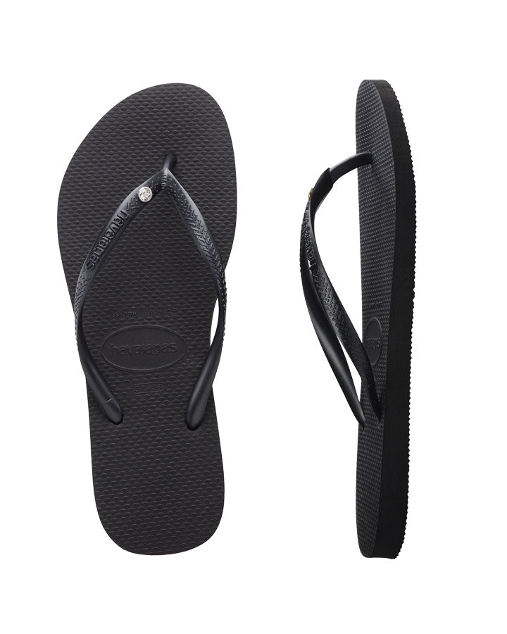 Havaianas Slim Crystal Sw Ll Black in Black