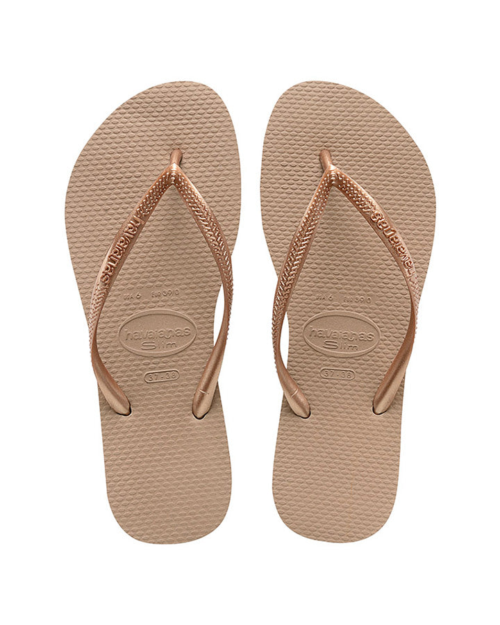 Havaianas Slim Metallic Rose Gold in Rose