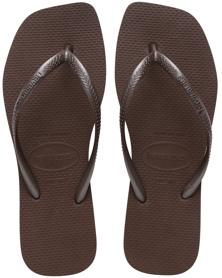 Havaianas Slim Square Dark Brown in Brown