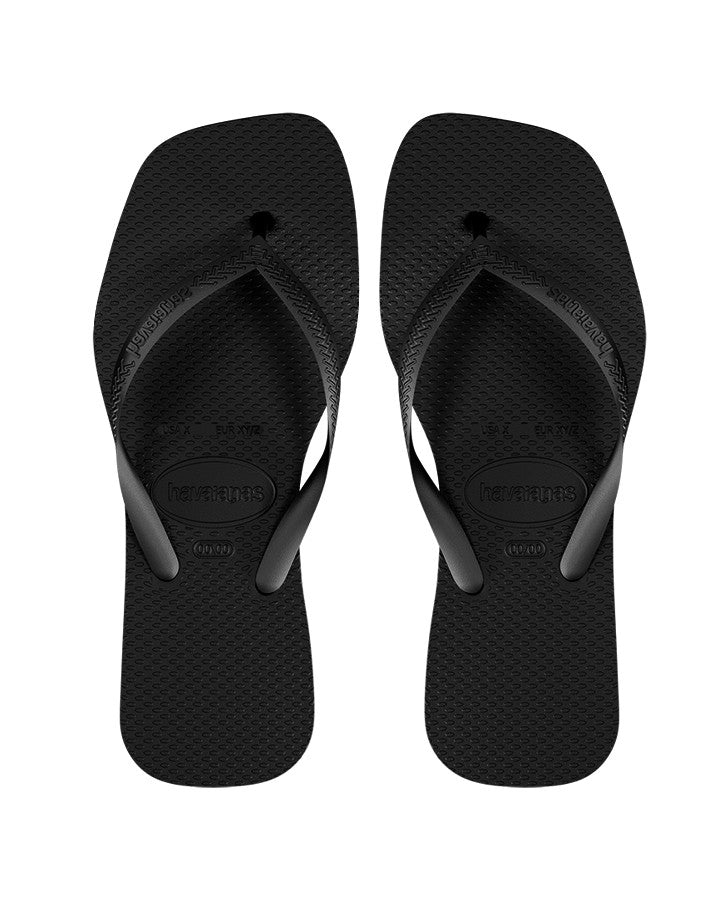 Havaianas Slim Square Solid Black in Black