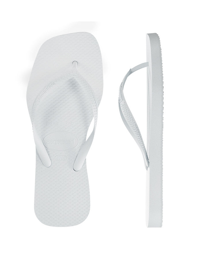 Havaianas Slim Square Solid White in White