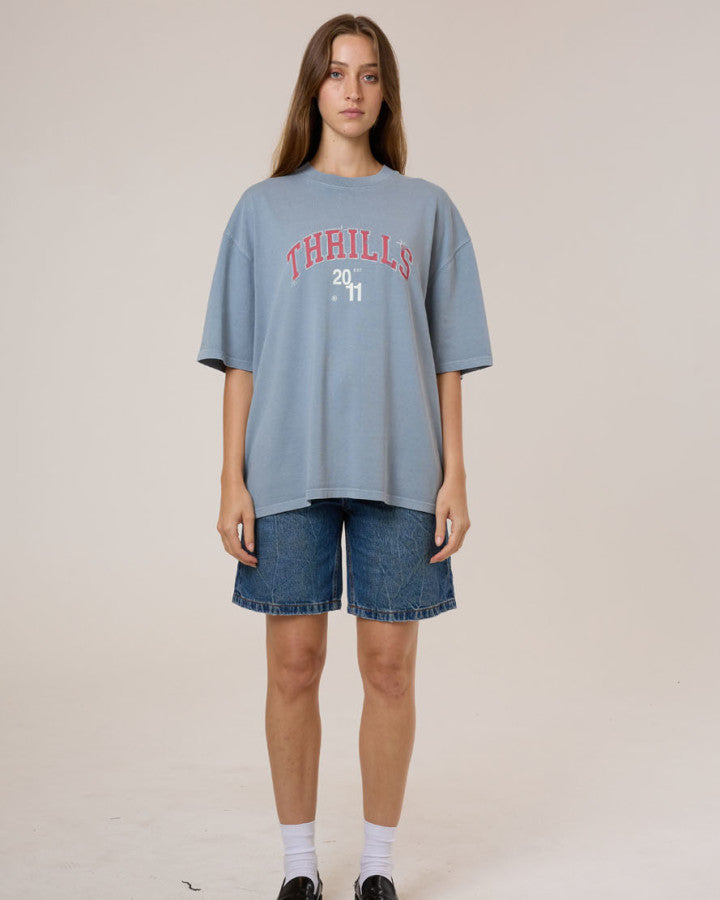 Thrills Stadium Oversized Tee - Smog in Smog