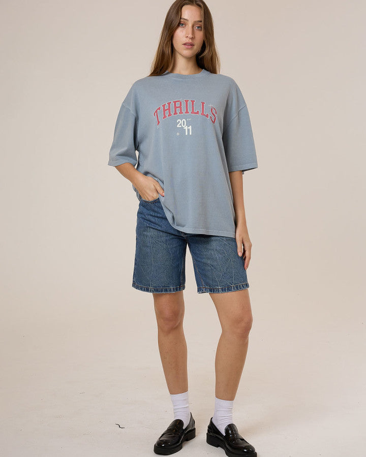 Thrills Stadium Oversized Tee - Smog in Smog