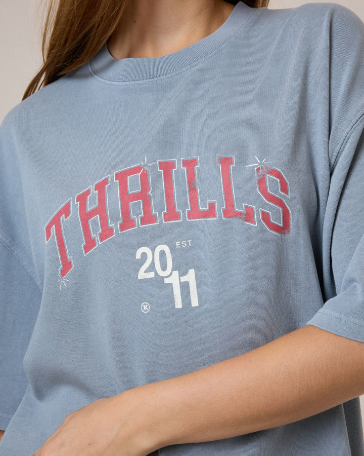 Thrills Stadium Oversized Tee - Smog in Smog