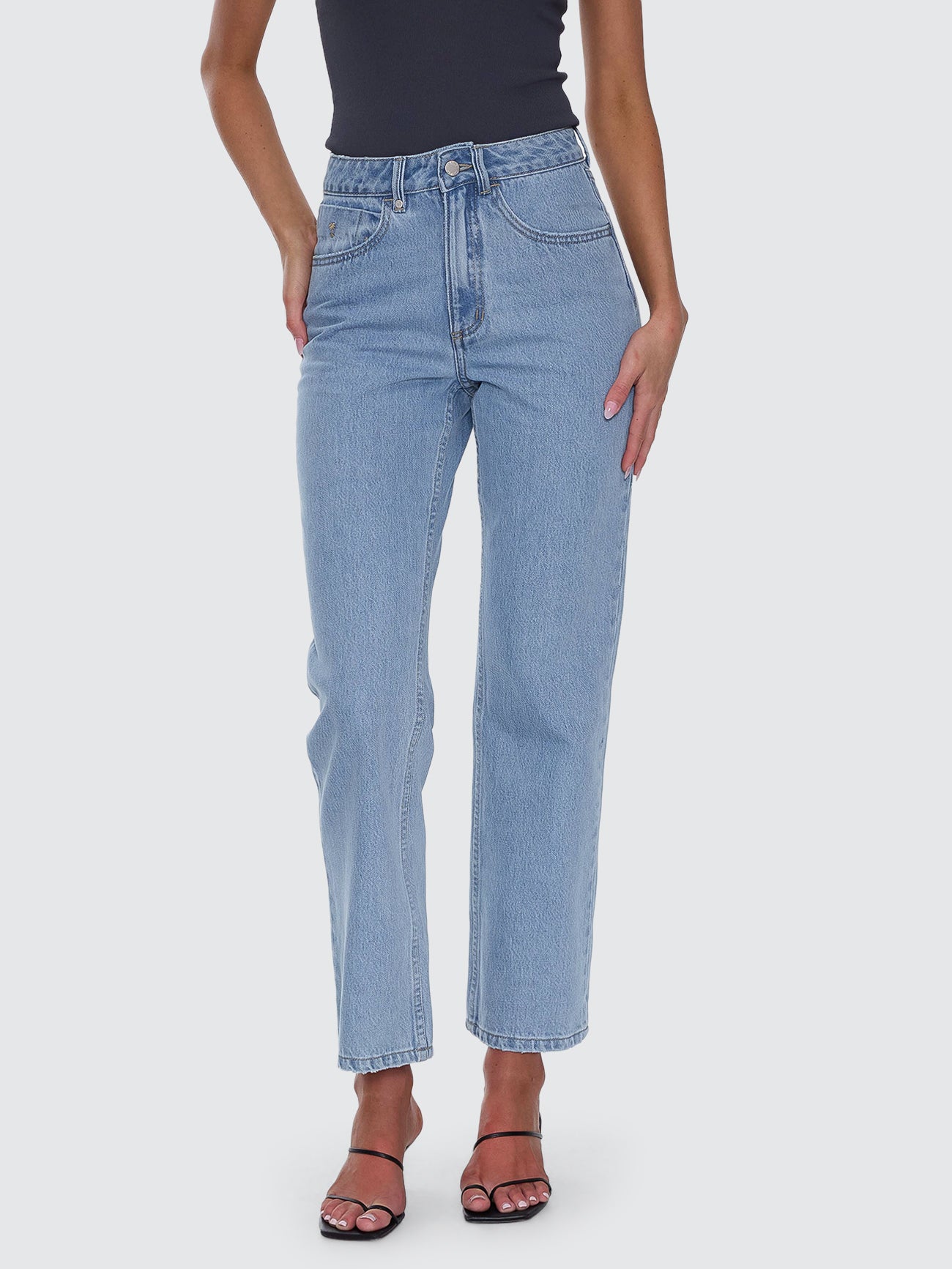 Thrills Co Stevie High Rise Straight Jean - Ageless Blue in Ageless Blue