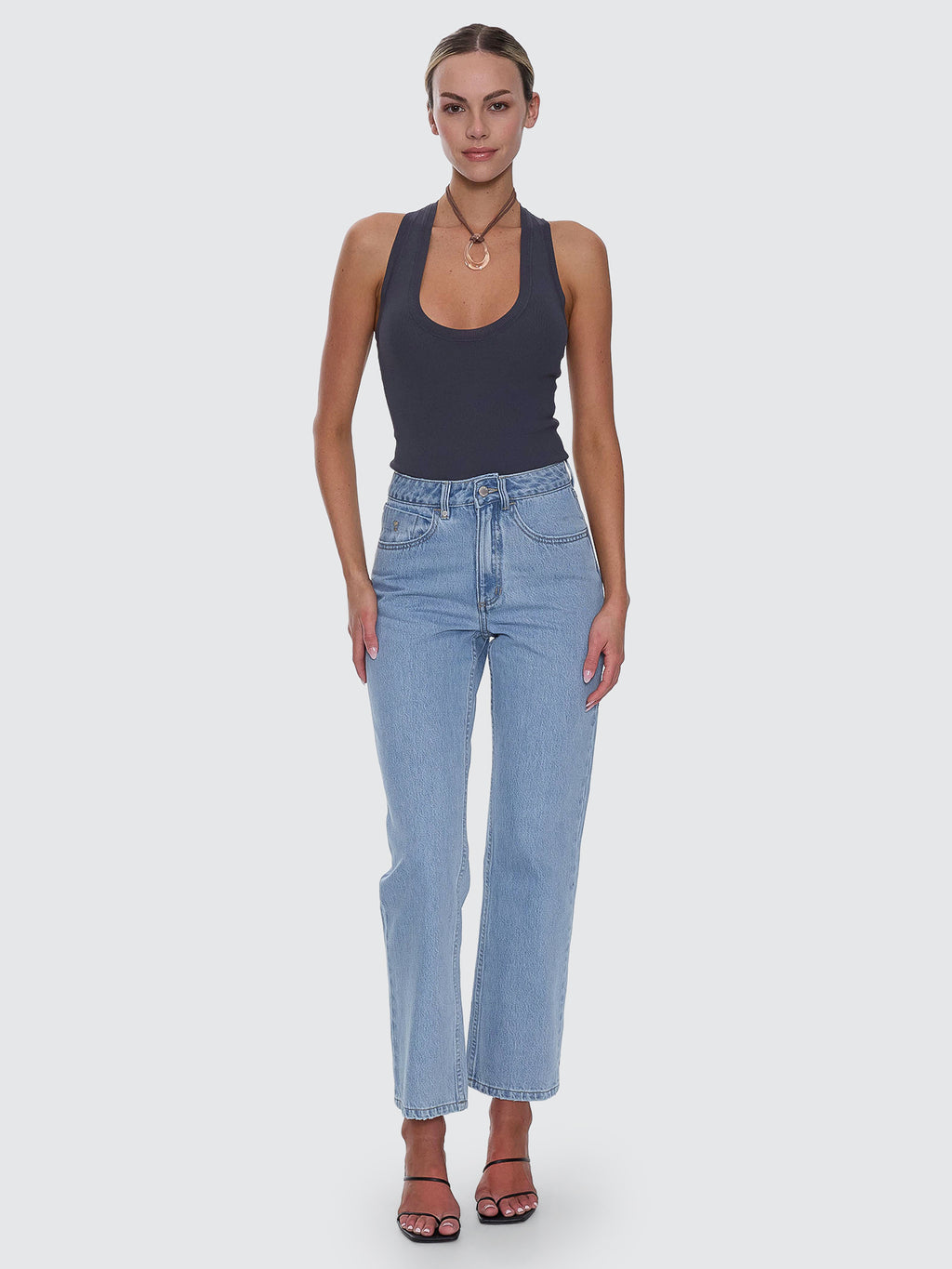 Thrills Co Stevie High Rise Straight Jean - Ageless Blue in Ageless Blue