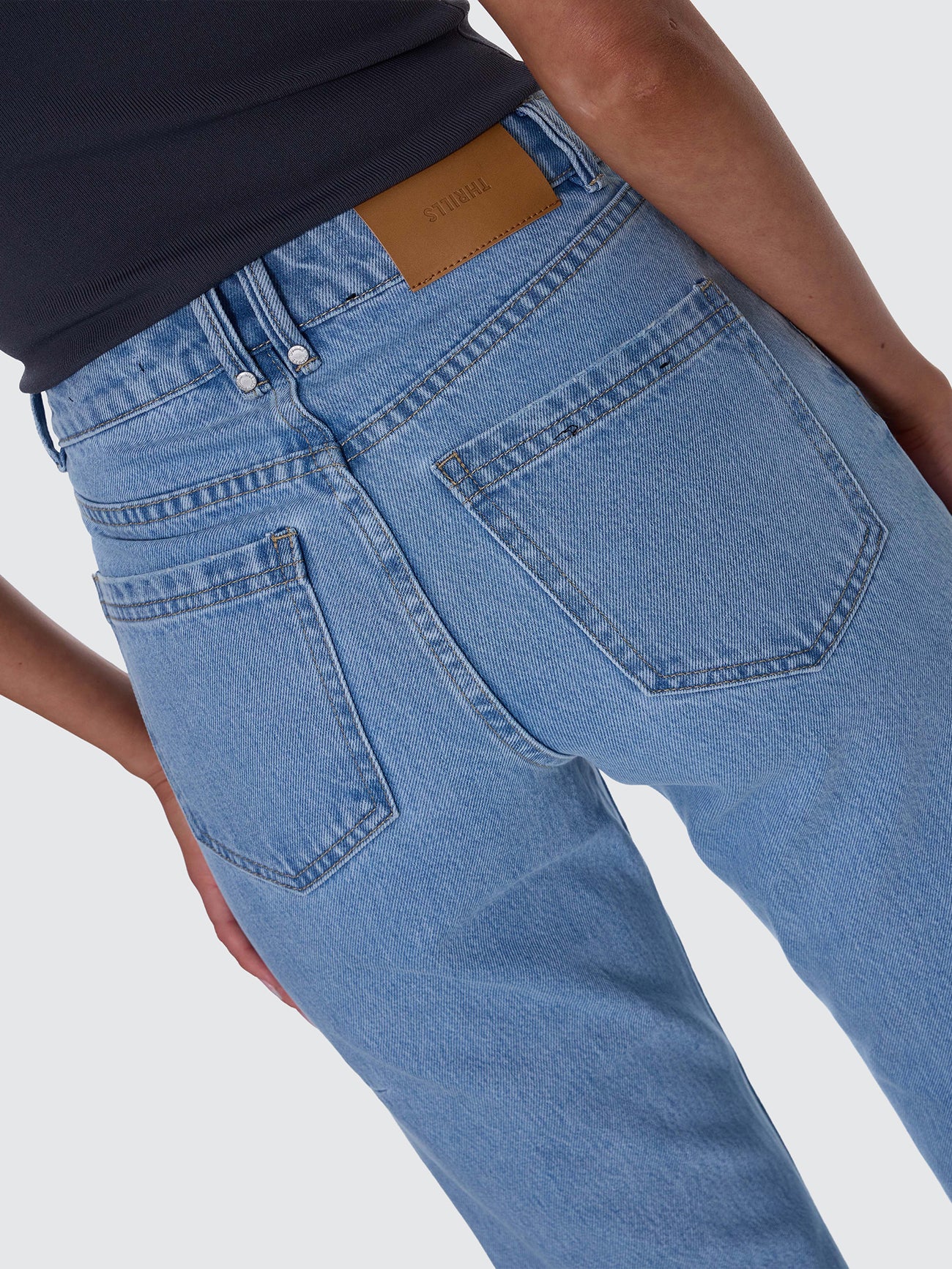 Thrills Co Stevie High Rise Straight Jean - Ageless Blue in Ageless Blue