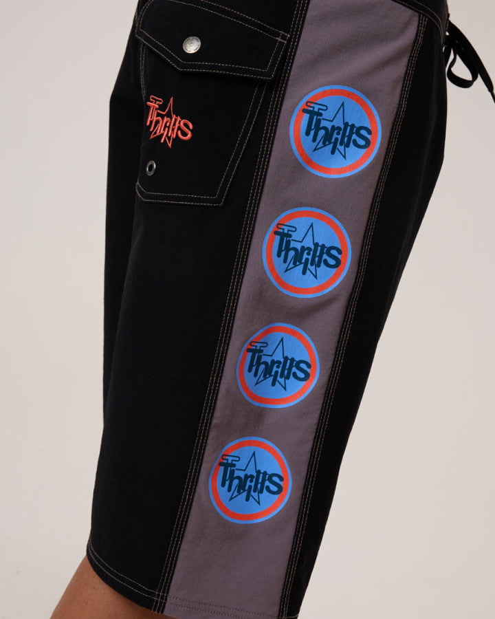 Thrills Super Blast Boardshort - Black in Black