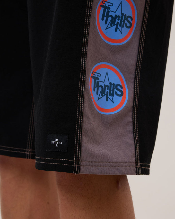 Thrills Super Blast Boardshort - Black in Black