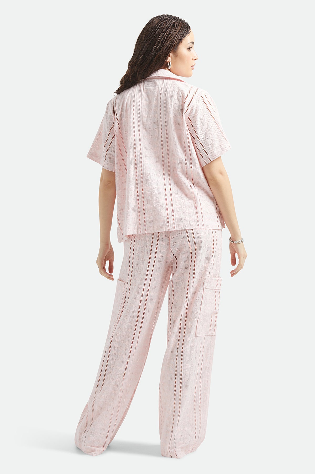 Brixton The Mercer Wide Leg Trouser Pa in CHALK PINK