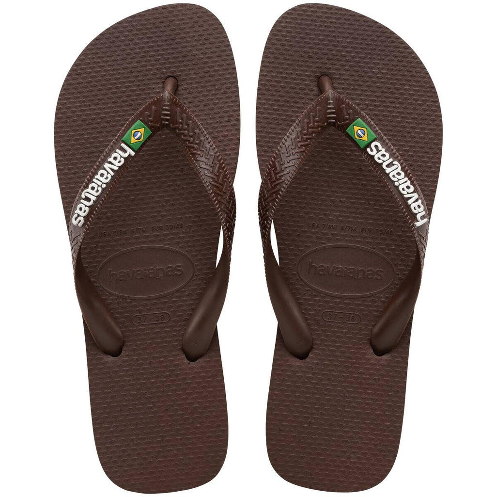 Havaianas Top Brazil Logo Brown in Brown