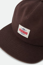 Brixton Trademark Snapback in WALNUT BROWN