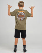 The Mad Hueys Troppo Captain | Youth Ss Tee in OLIVE
