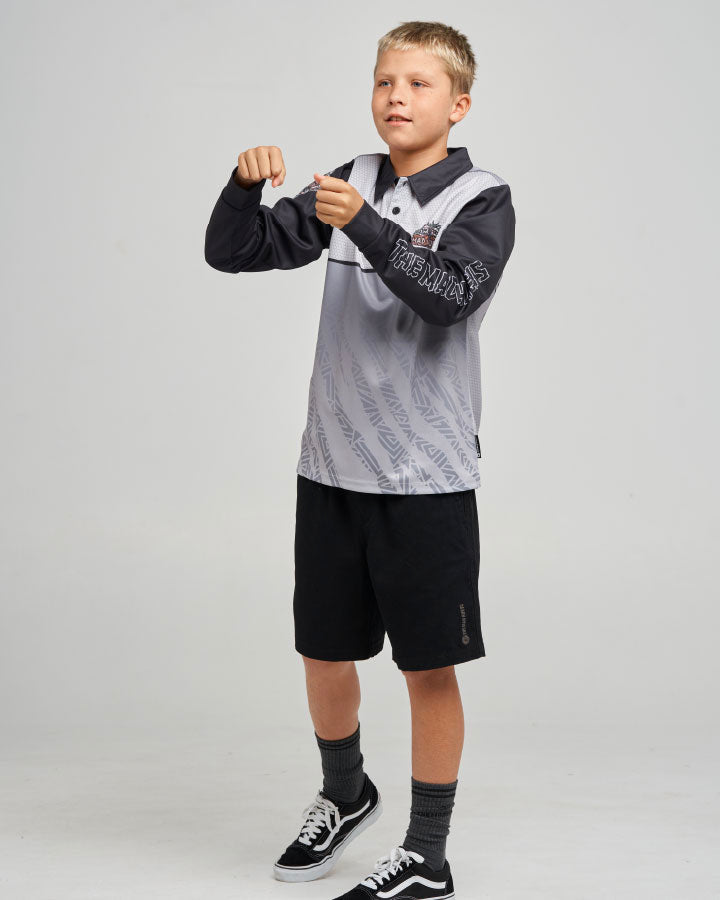 The Mad Hueys Troppo Captain | Youth Upf 50+ Fishing Jersey in SMOKE
