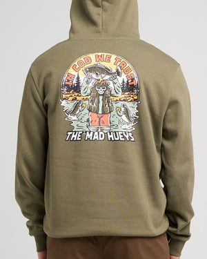 The Mad Hueys Trust Cod | Hooded Pullover in OLIVE