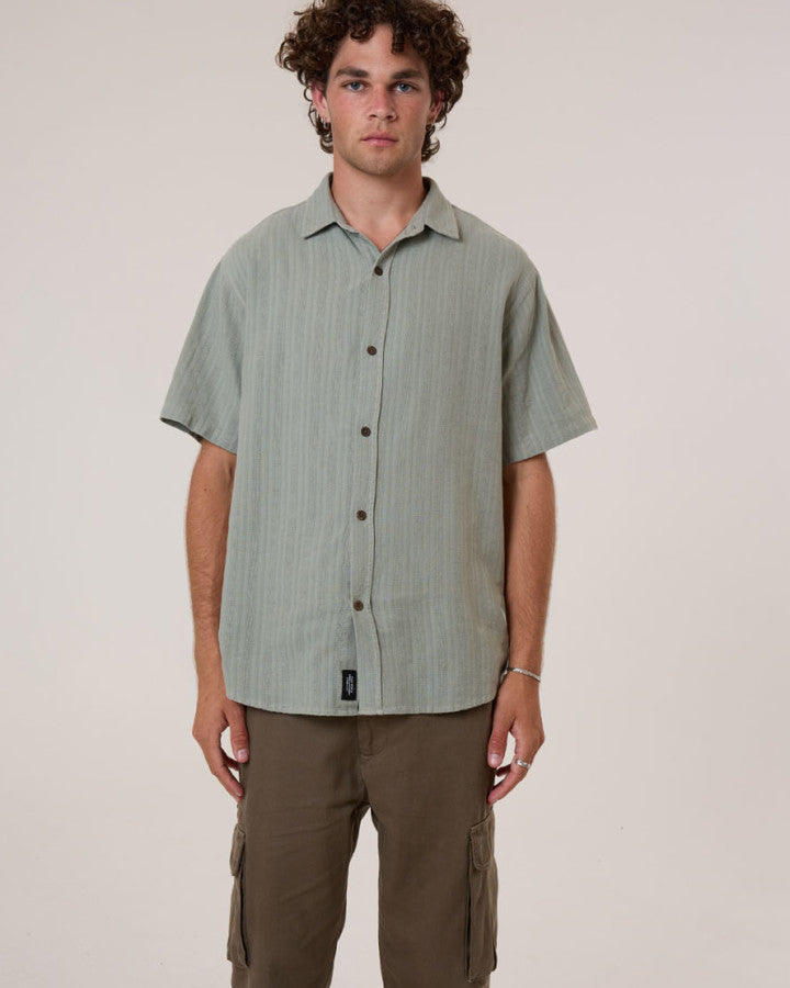 Thrills Unhinged Short Sleeve Shirt - Dirty Sage in Dirty Sage