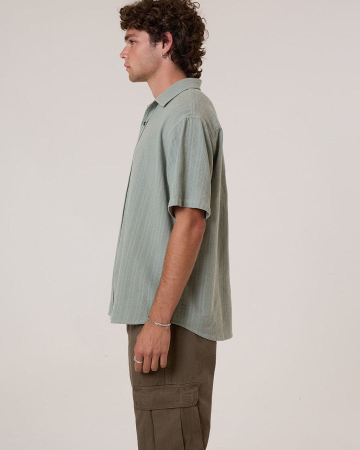 Thrills Unhinged Short Sleeve Shirt - Dirty Sage in Dirty Sage