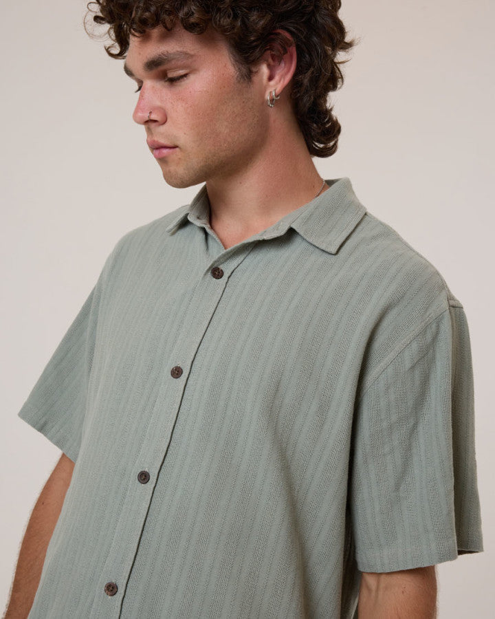Thrills Unhinged Short Sleeve Shirt - Dirty Sage in Dirty Sage