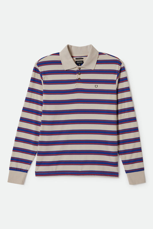 Brixton Vintage Stripe L/S Polo Knit